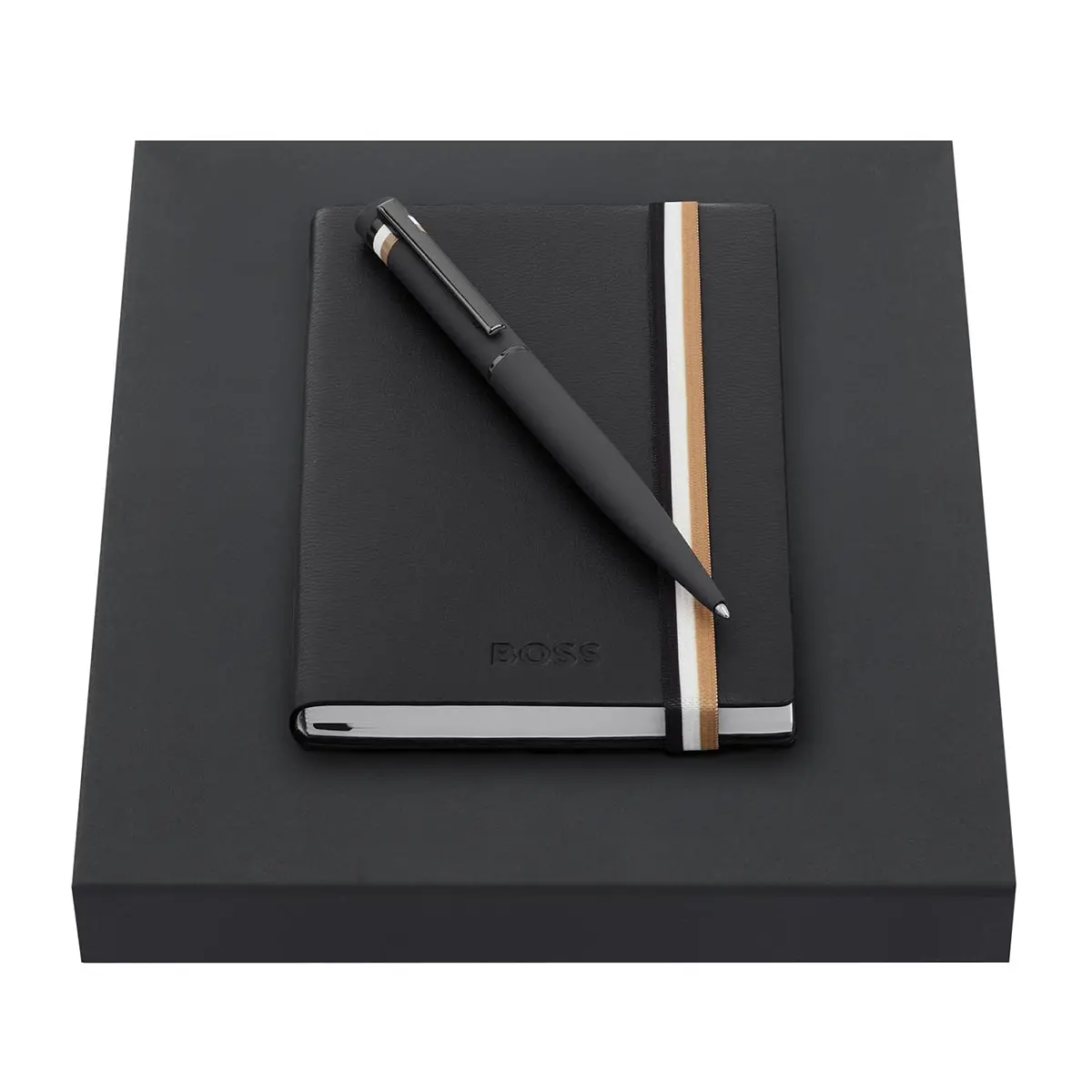 Hugo Boss Kugelschreiber, A6 Notizbuch Loop A6, Schwarz 1