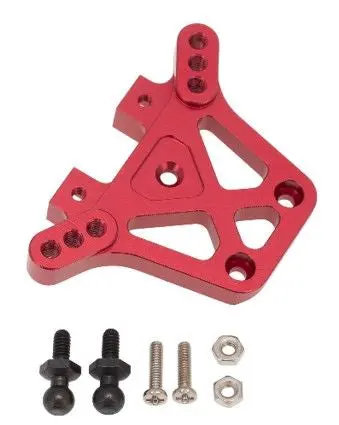 Hobby Details Aluminum Rear Shock Tower: 1/18 Teton (Red) 1