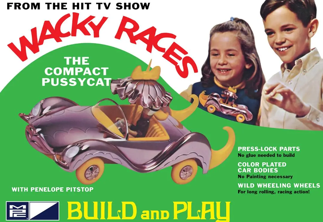 Mpc 1/32 Wacky Races Compact Pussycat Snap Model Kit 1