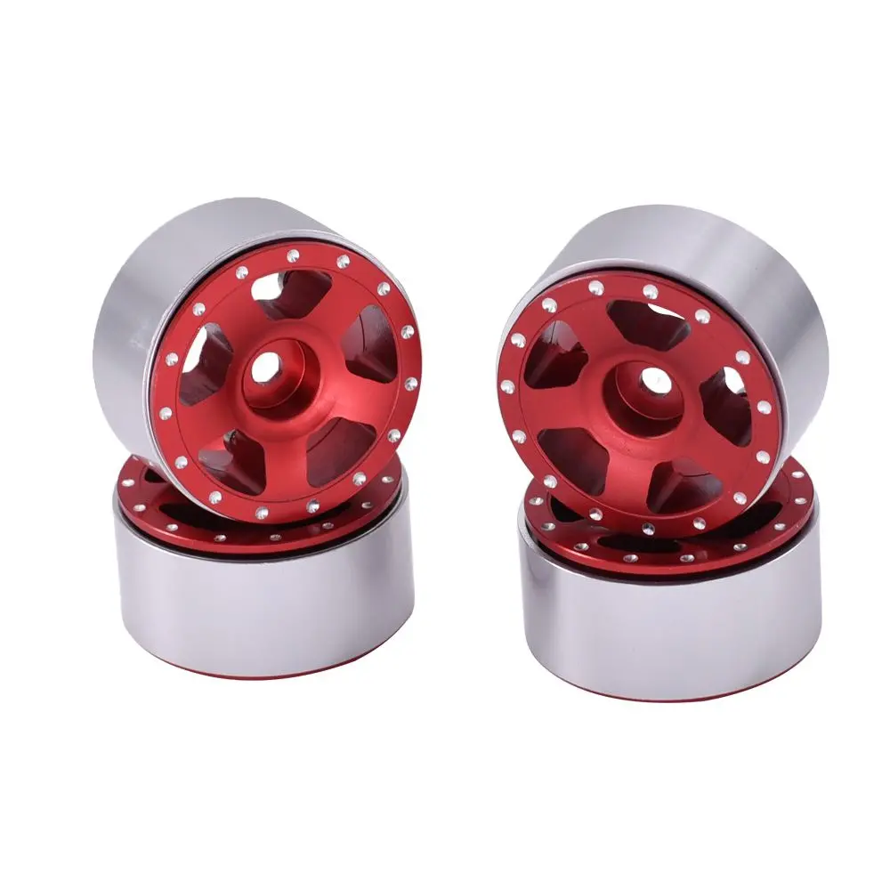 Hobby Details Cnc Aluminum Starfish Beadlock Wheels (Red): Scx24 1