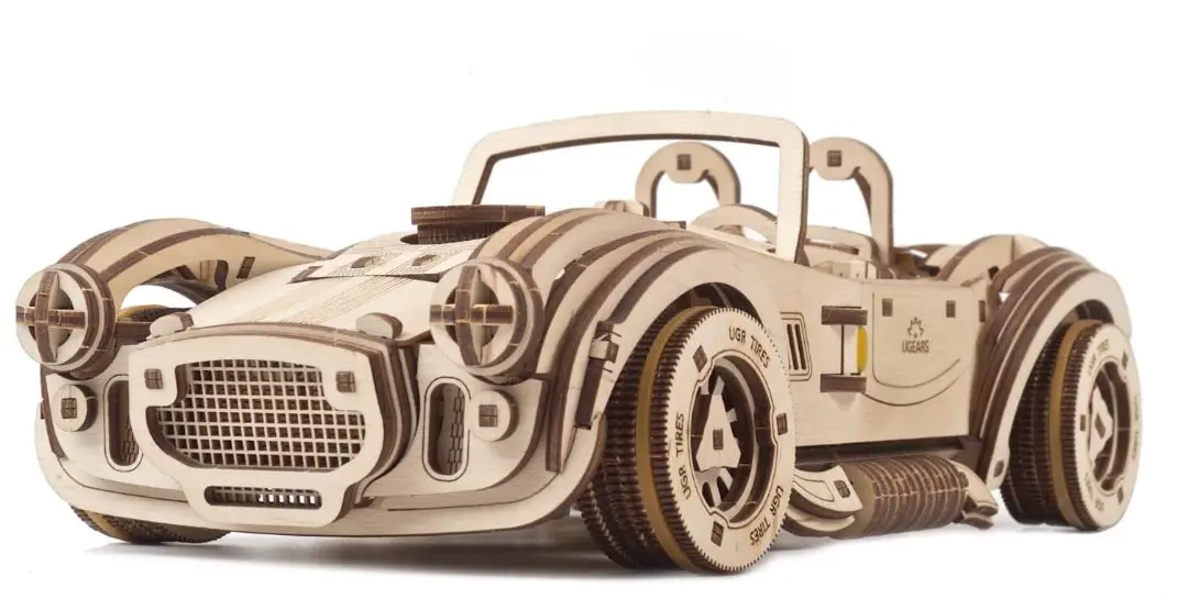 Ugears Drift Cobra Racing Car Wooden Model Kit 1