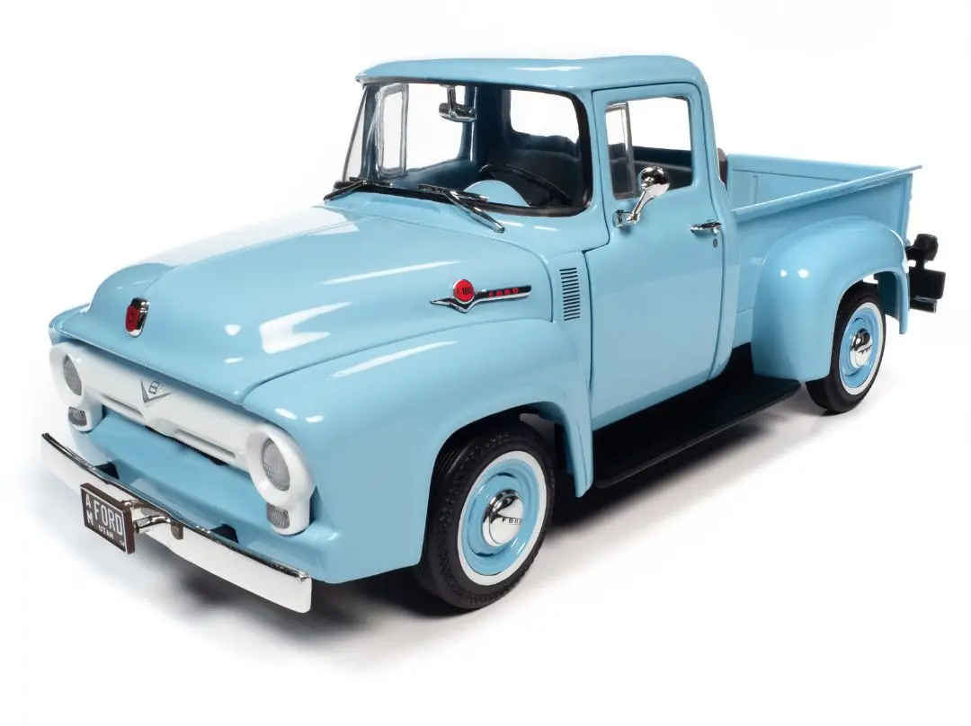 Auto World 1/18 1956 Ford F100 Pickup Mild Custom (Diamond Blue) 1