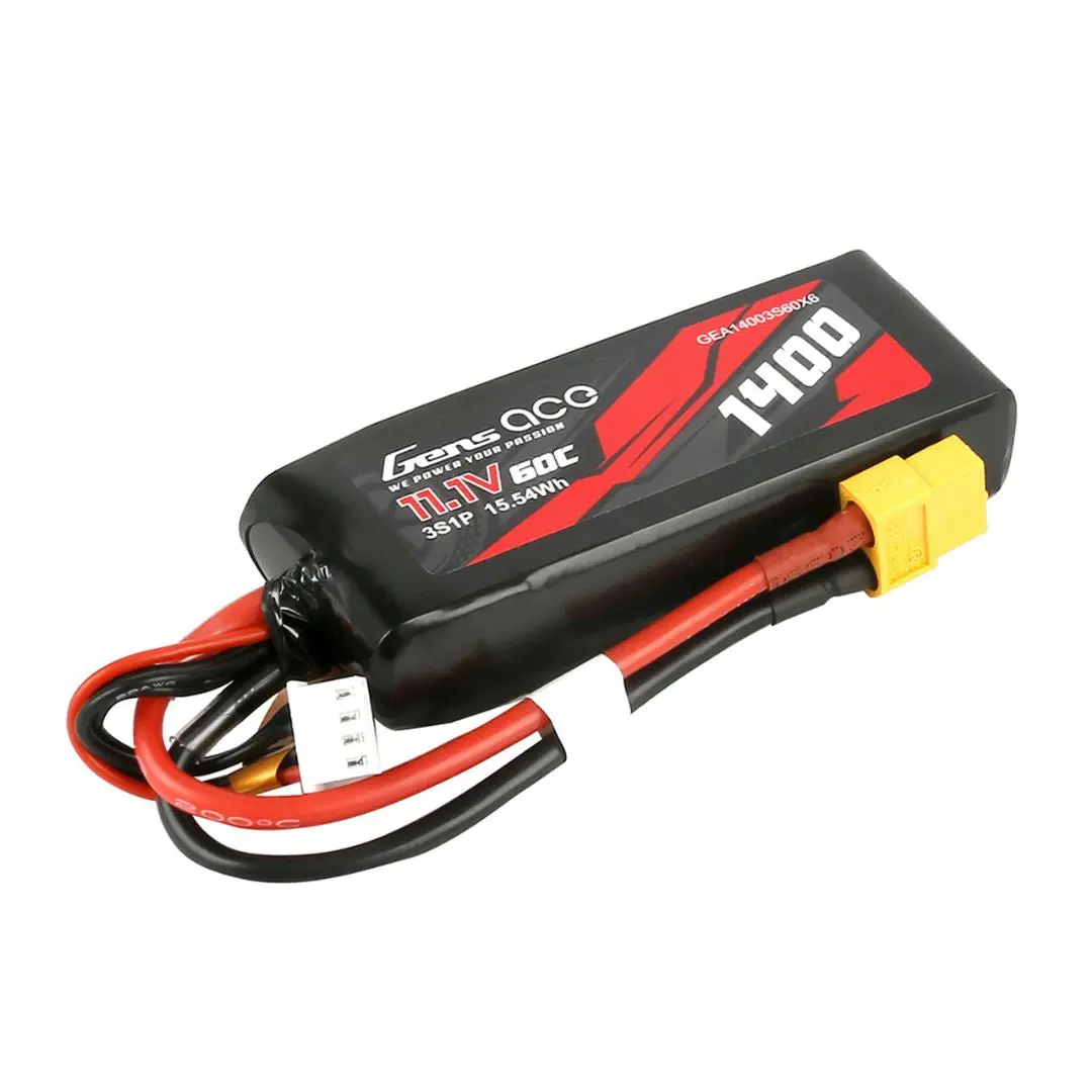 Gens Ace 1400Mah 3S 1P 11.1V 60C Lipo Xt60 1