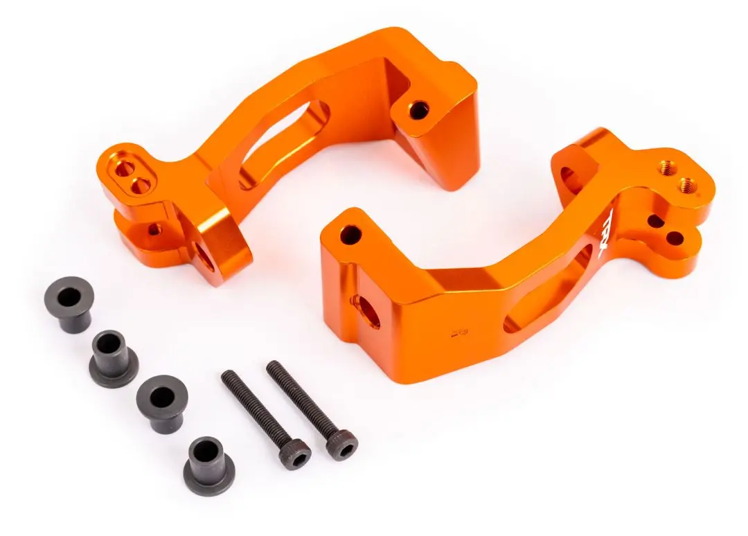 Traxxas Front Caster Blocks 6061-T6 Aluminum: Sledge (Orange) 1