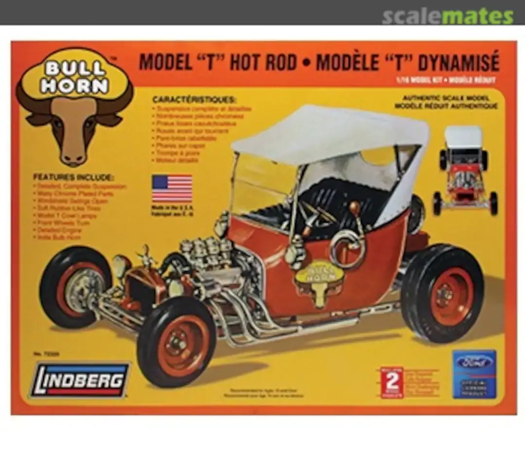 Lindberg Bull Horn Model T Hod Rod 1/16 Model Kit 1
