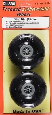 Du-Bro Treaded Lightweight Wheel 3 1/4” 1