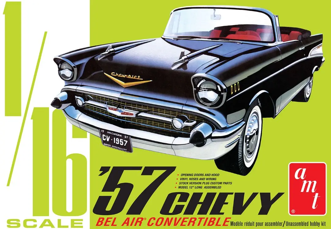 Amt 1/16 1957 Chevy Bel Air Convertable Model Kit 1