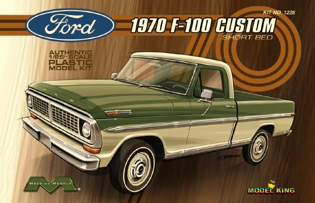 Moebius 1/25 1970 Ford F-100 Custom Short Bed Model Kit 1