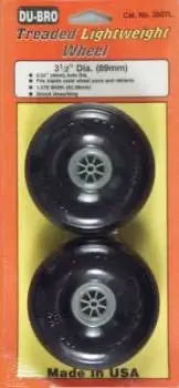 Du-Bro Treaded Lightweight Wheel 3-1/2” 89Mm 1