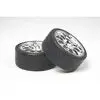 Tamiya 1/10 Metal Plated Wheels W/ Drift Tires 26Mm +2 Offset 1