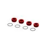 Arrma Aluminum Front Hub Nuts W/O-Rings: Red 1