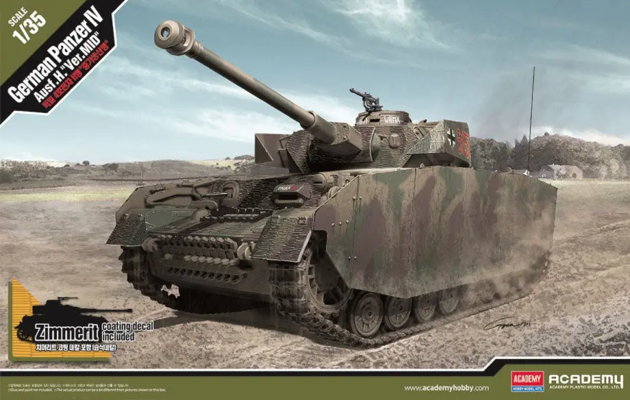 Academy 1/35 German Pz.Kpfw.Iv Ausf.H Ver. Mid Tank Model Kit 1