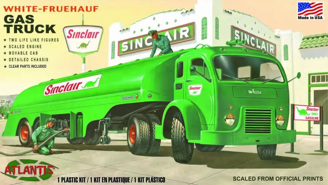 Atlantis 1/48 Vintage White-Fruehauf Gas Truck Model Kit 1
