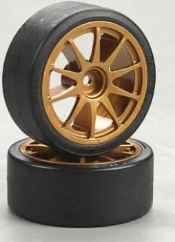 Tamiya Mounted Drift Tires: Gold 1