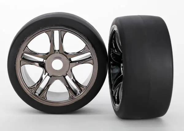 Traxxas Tires And Wheels Assembled Black Chome 17Mm Hex 1