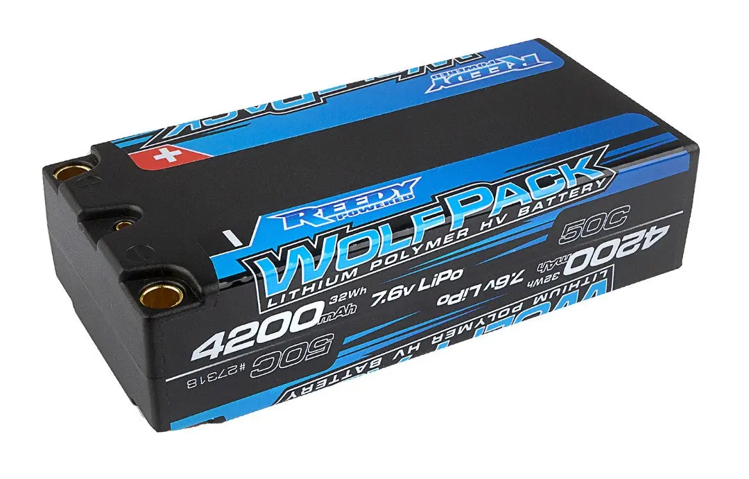 Reedy Wolfpack 7.6Hv 4200Mah 50C Short Pack Lipo Battery: 5Mm Bullet 1