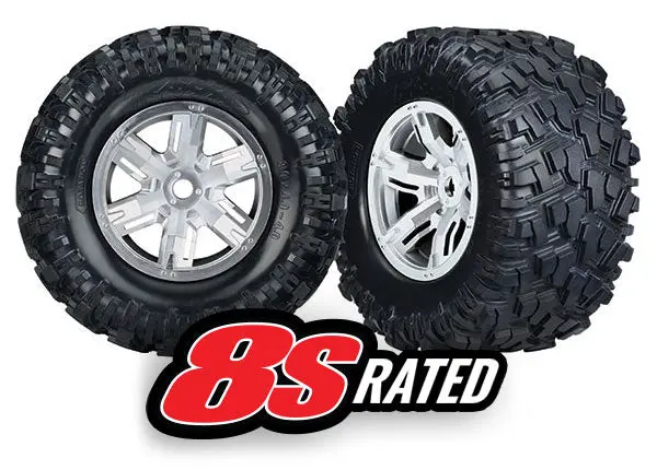 Traxxas Tires And Wheels: X-Maxx (Satin Chrome) 1