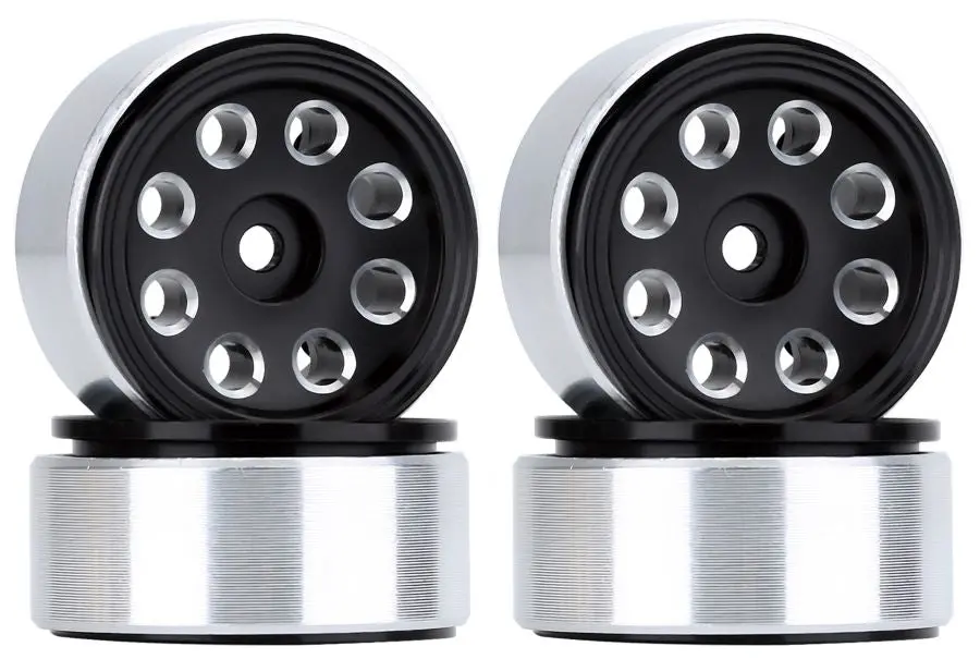 Hobby Details Cnc Aluminum Flower Eight Beadlock Wheels (Black): Scx24 1