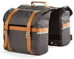 Pedego Premium Pannier Bag W/Waterproof Rain Fly (Black/Brown) 1