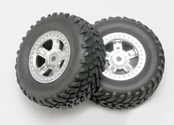Traxxas Tires And Wheels Assembled Sct 1/16 (Silver) 1