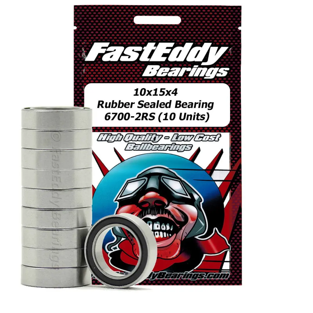 Fast Eddy 10X15x4 Rubber Sealed Bearing 6700-2Rs (10) 1