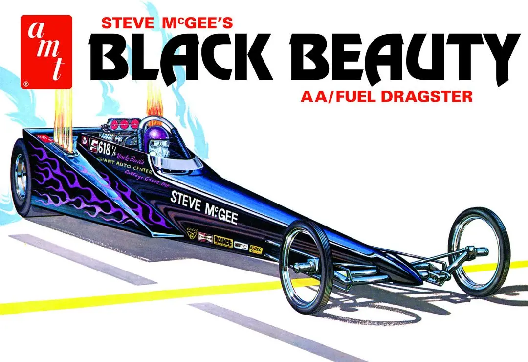 Amt 1/25 Steve Mcgee Black Beauty Wedge Dragster  Model Kit 1