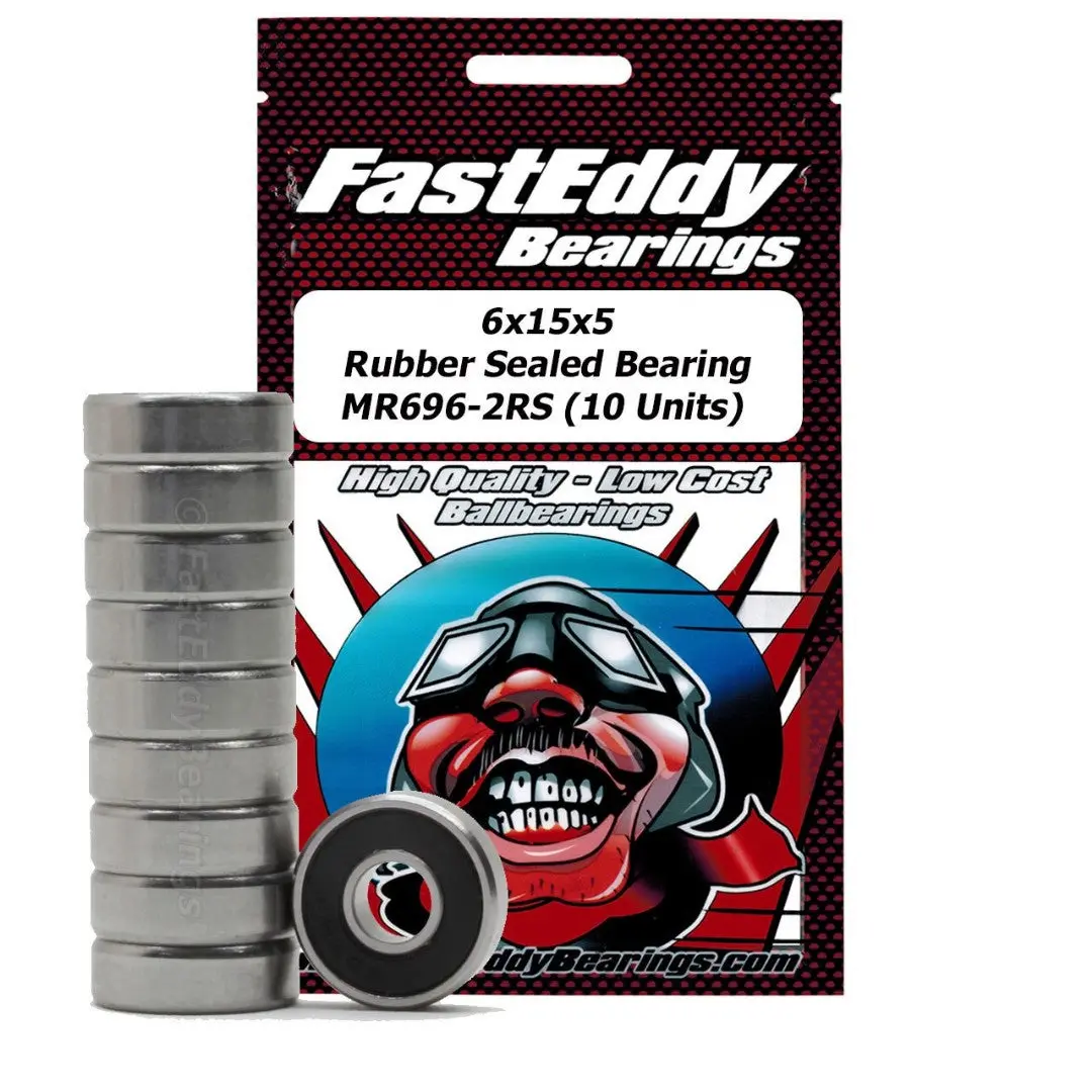 Fast Eddy 6X15x5 Rubber Sealed Bearings (10) 1