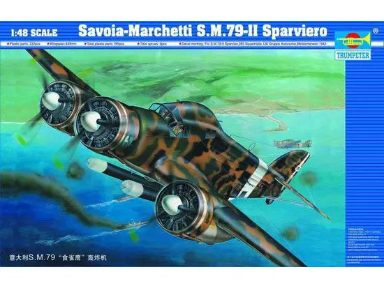 Trumpeter 1/48 Italian Savoia Marchetti S.M.79-Ii Model Kit 1