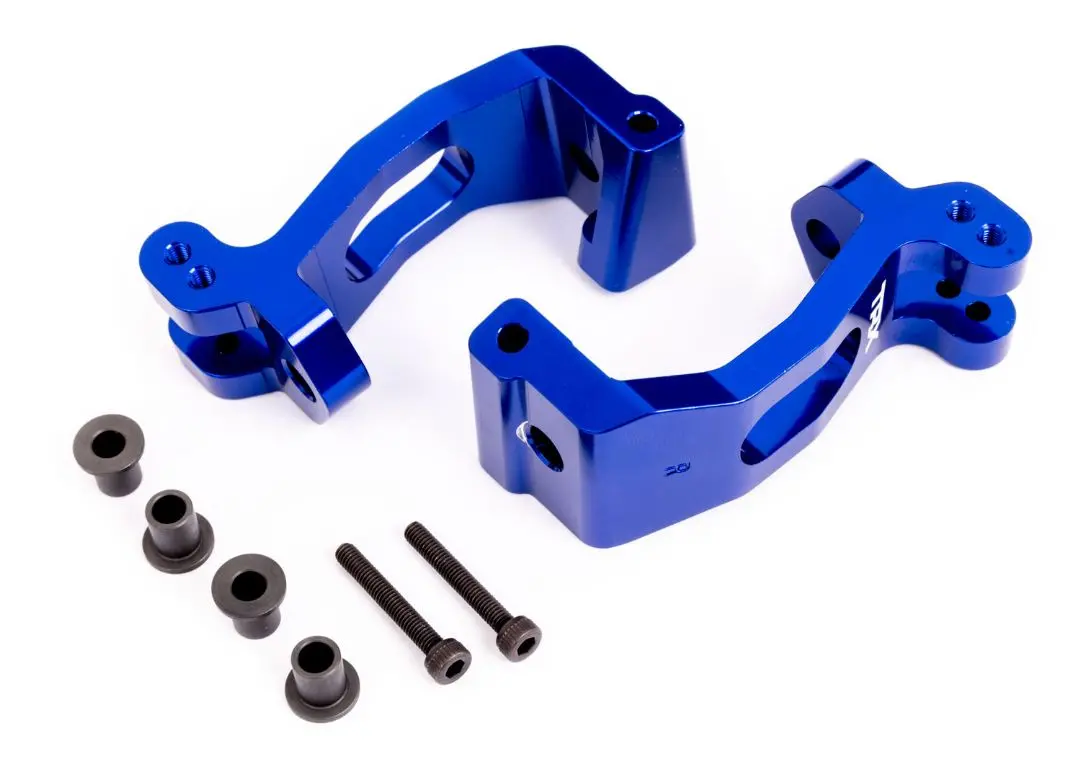 Traxxas Front Caster Blocks 6061-T6 Aluminum: Sledge (Blue) 1