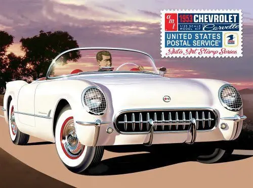 Amt 1/25 1953 Chevy Corvette Usps Stamp Series Model Kit 1
