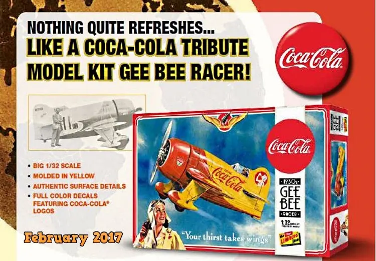 Lindberg Coca-Cola Gee-Bee Racer Plane 1/32 Plastic Model Kit 1