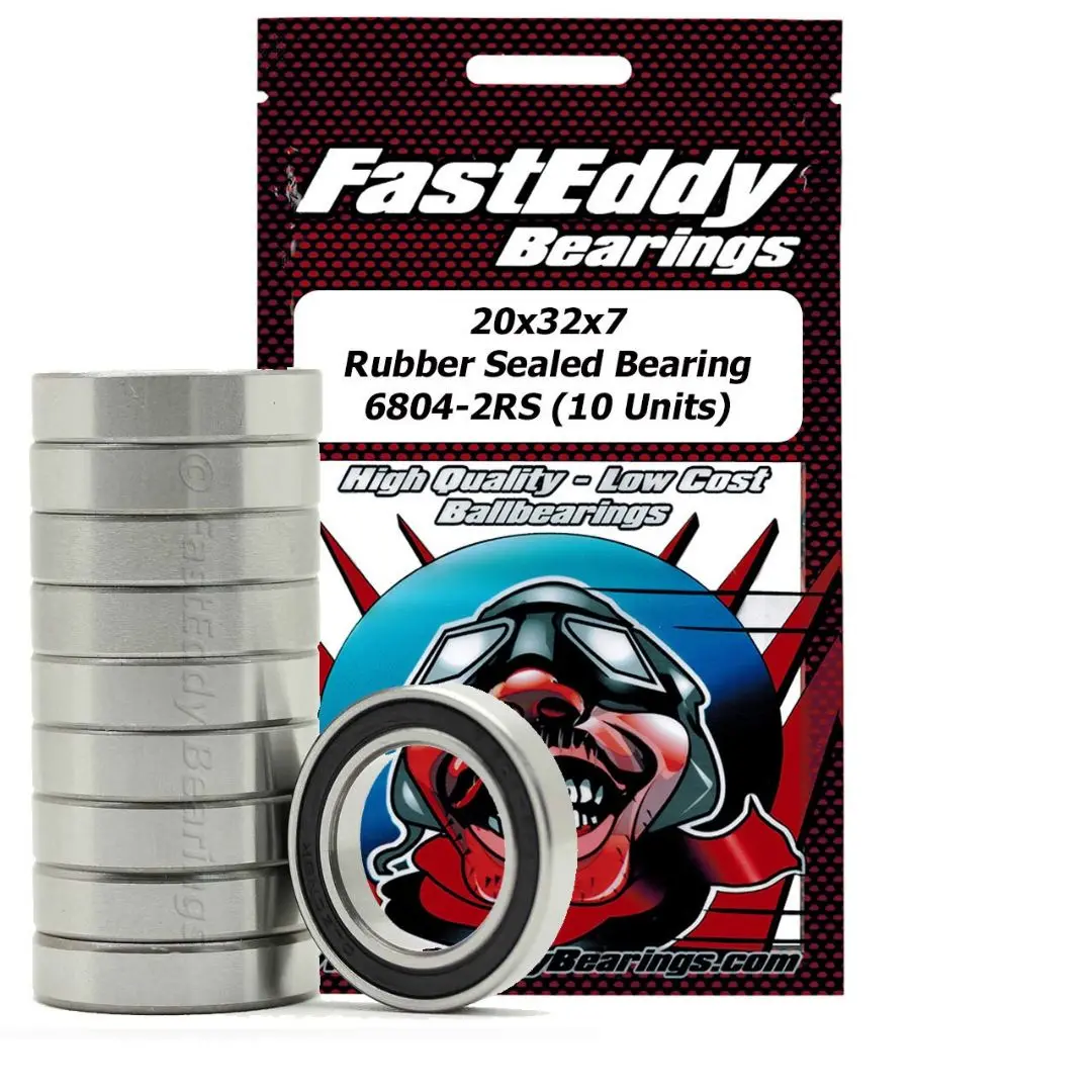 Fast Eddy Rubber Sealed Bearings: 20X32x7mm (10) 1