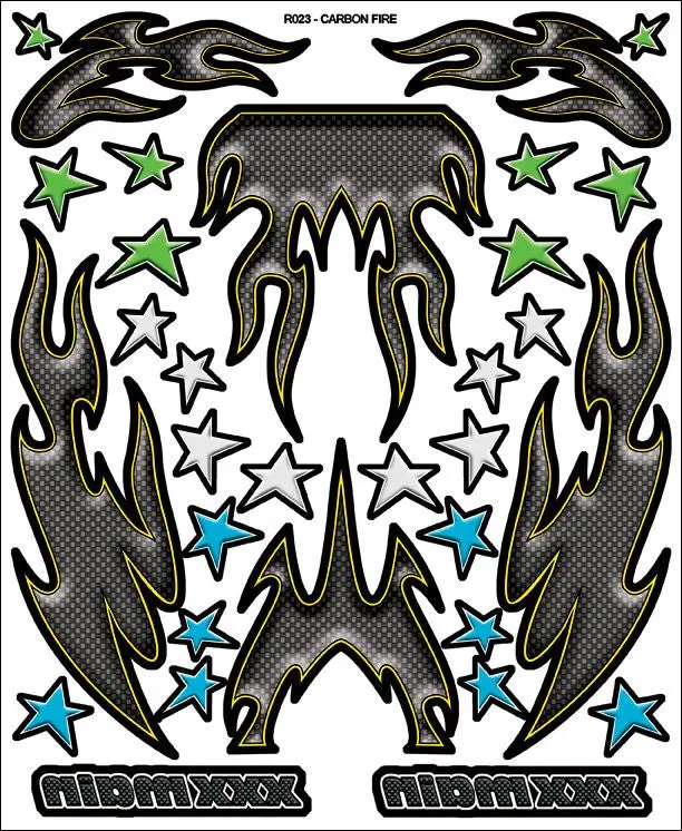 Xxxmain Racing Internal Decals: Carbon Fire 1