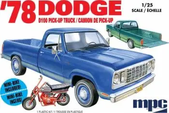 Mpc 1978 Dodge D100 Custom Pickup 1/25 Model Kit 1