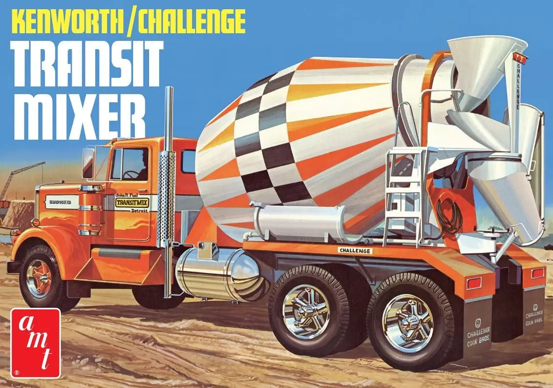 Amt Kenworth/Challenge Transit Cement Mixer 1/25 Plastic Model Kit 1