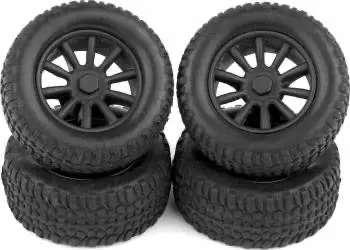 Team Associated Mounted Wheels And Tires: Sc28 1