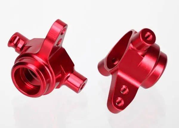 Traxxas Aluminum Steering Blocks 6061-T6: Red 1