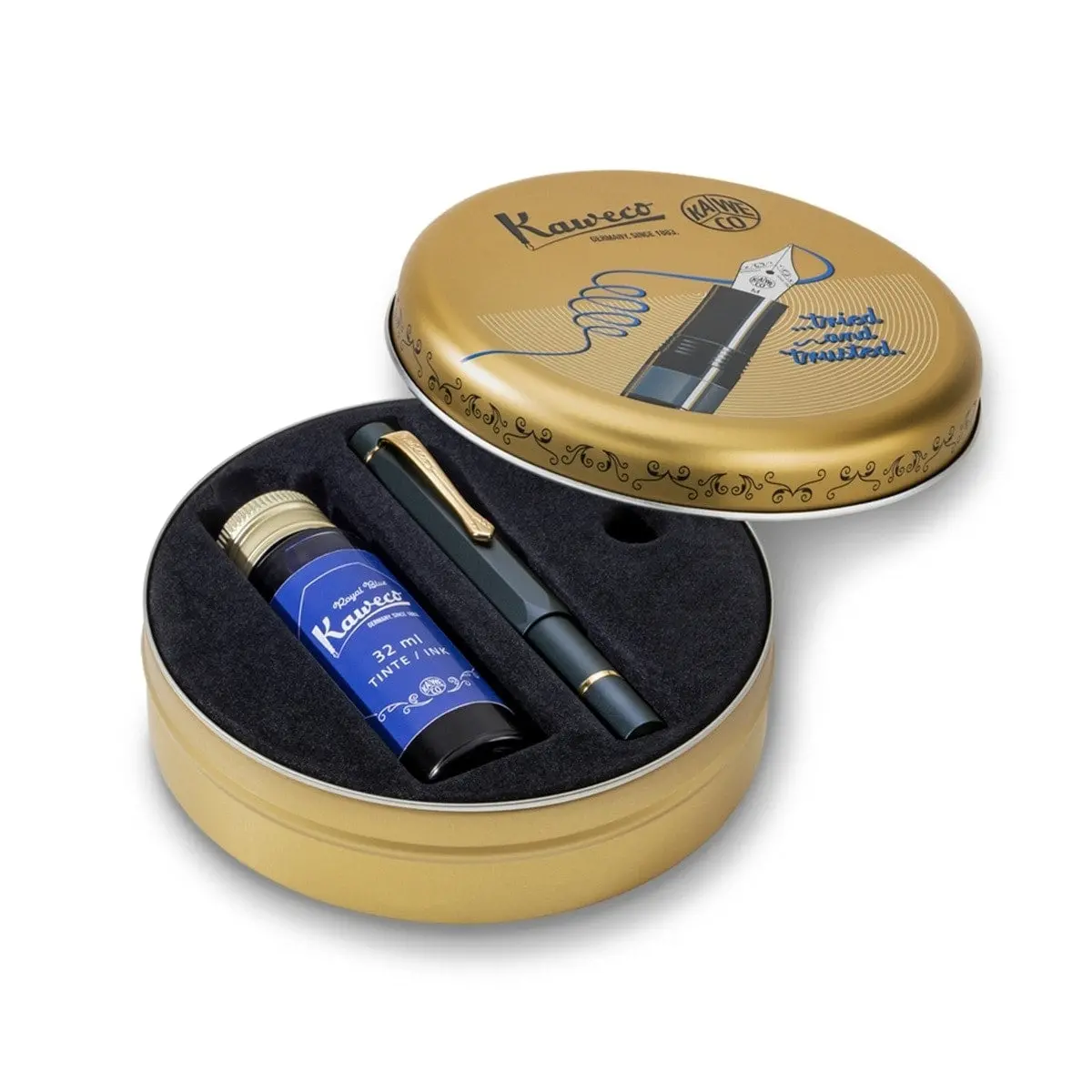 Kaweco Füller, Tintenglas Al Sport Mit Transparentem Tintenfenster, Navy 1