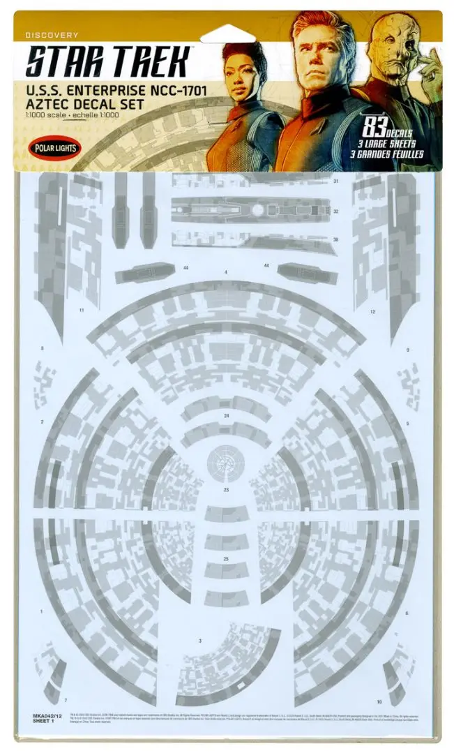 Polar Lights 1/1000 Star Trek Discovery: Uss Enterprise Aztec Decals 1