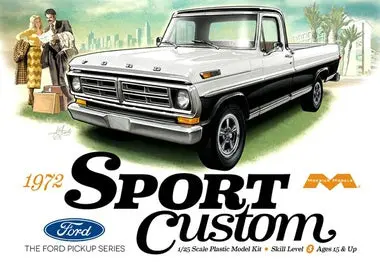 Moebius 1/25 1972 Ford Sport Custom Pickup Model Kit 1