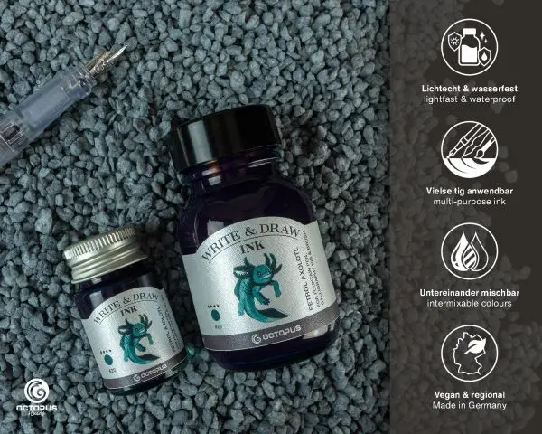 Octopus Schreib- Und Zeichentusche Write & Draw Ink 420 Petrol Axolotl 2