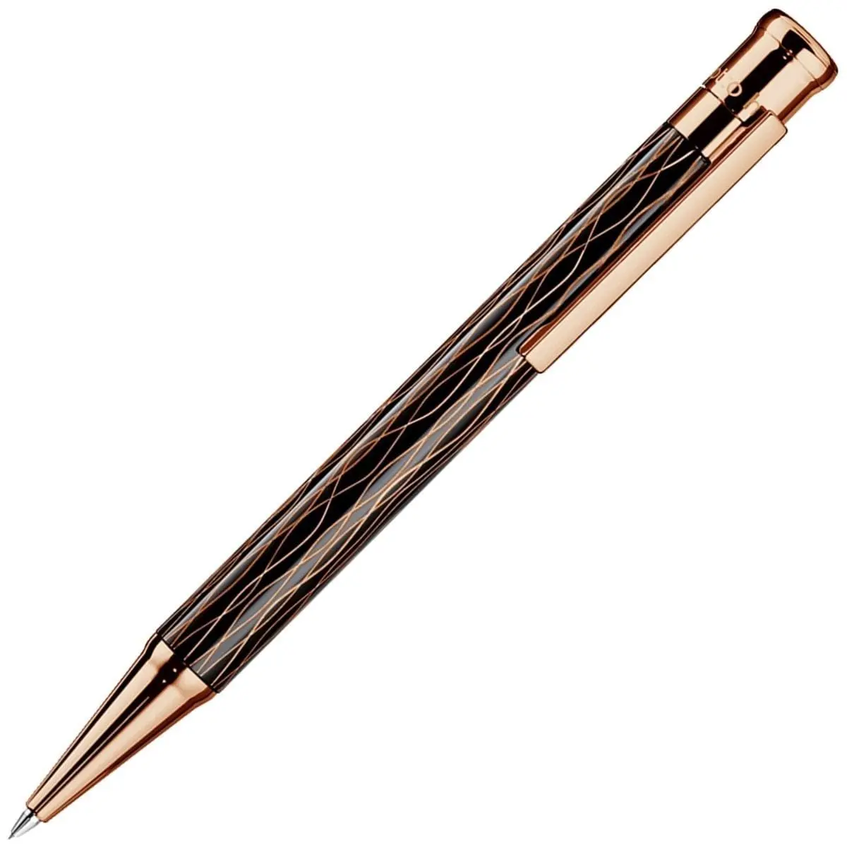 Otto Hutt, Bleistift Design 04, Welle, Rosévergoldet, Schwarz 1