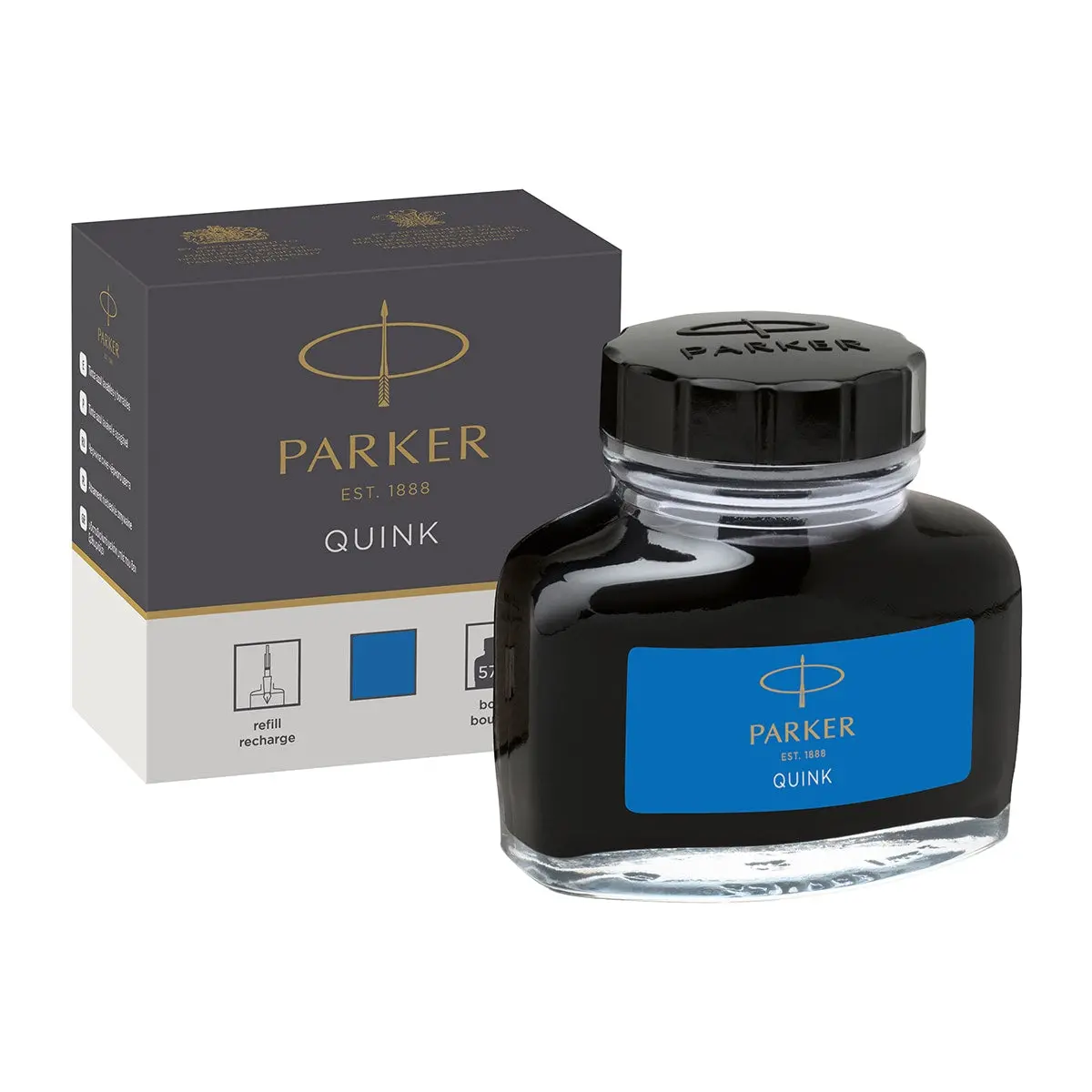 Parker, Tintenglas Quink, Königsblau 1