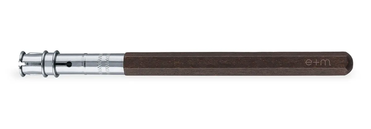 E+M Holzprodukte Gmbh Bleistiftverlängerer Peanpole Vernickelt, Nussbraun 1