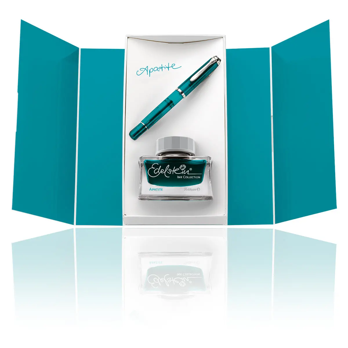 Pelikan Füller + Tintenglas, Classic M205, Inkl. Edelsteintinte Blau 1