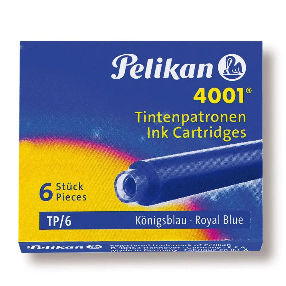 Pelikan, Tintenpatrone, 6 Patronen Löschbar, Blau 1