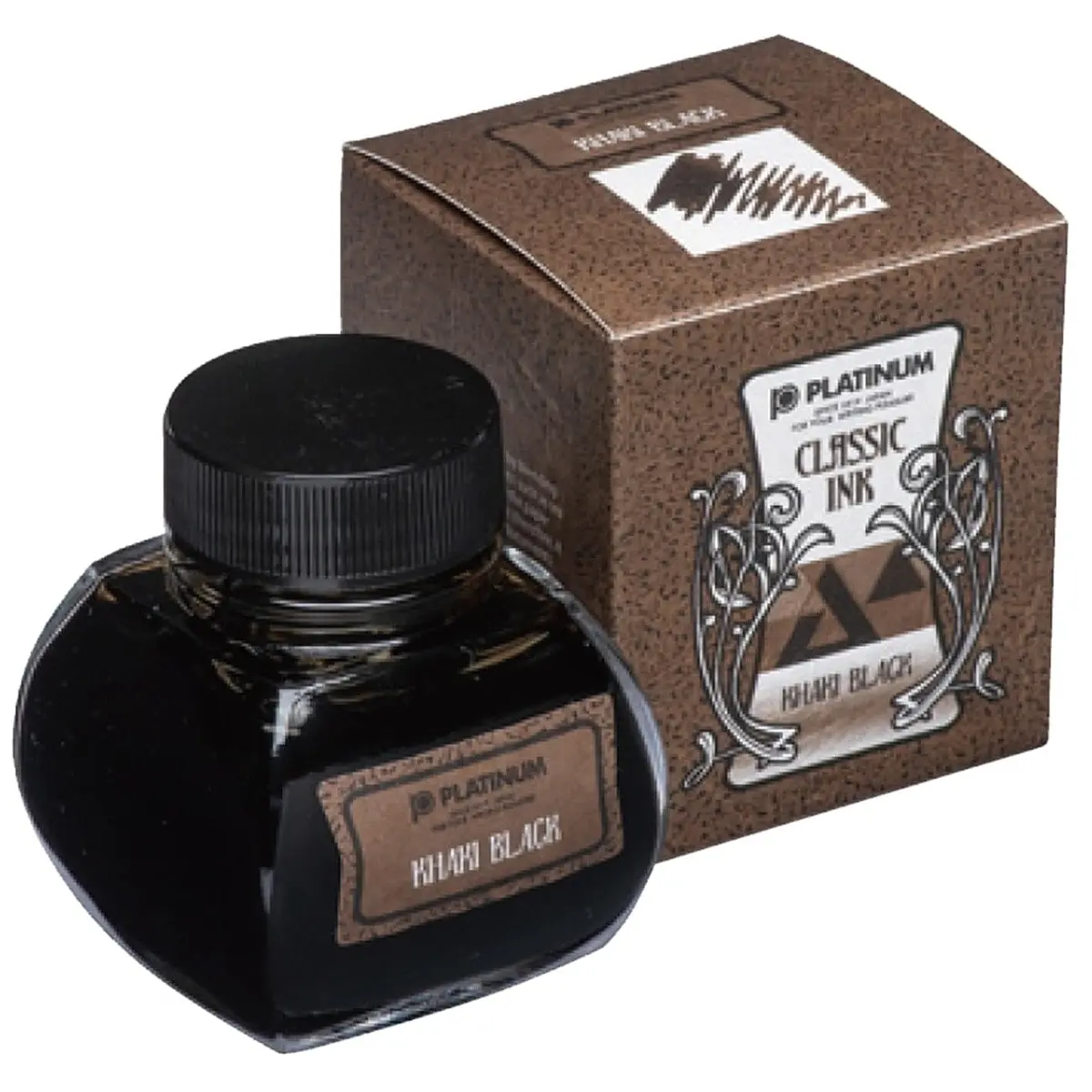 Platinum, Tintenglas, Classic Ink Khaki Black 1