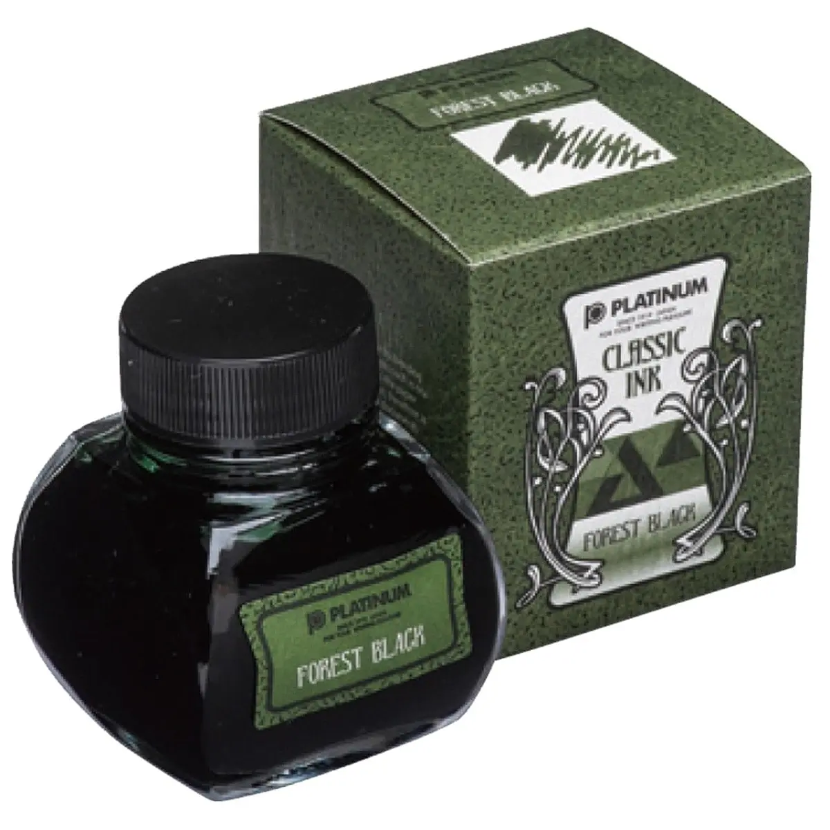 Platinum, Tintenglas, Classic Ink Forest Black 1