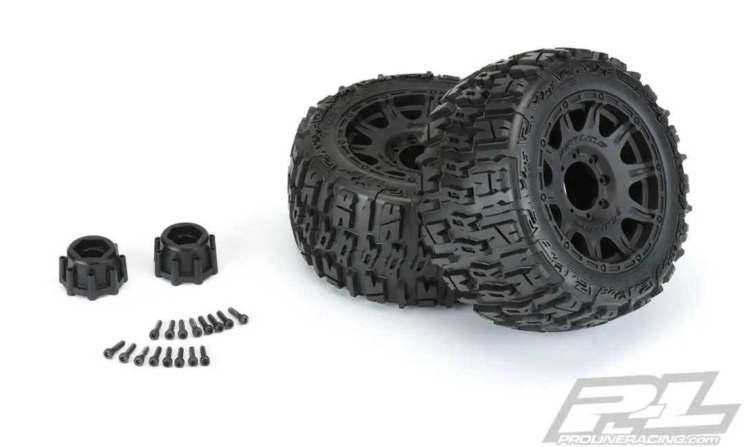 Pro-Line Trencher Lp 3.8” All Terrain Tires Mtd. On Raid Wheels: Maxx 2