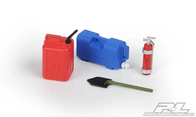 Pro-Line Scale Accessory Assortment # 7 (Water Jug,Fuel Can, Fire Extinguisher, Trench Shovel) 1